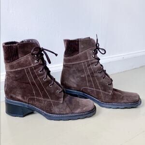 Aquaitalia Brown Suede Leather Lace Up Hiking Boots